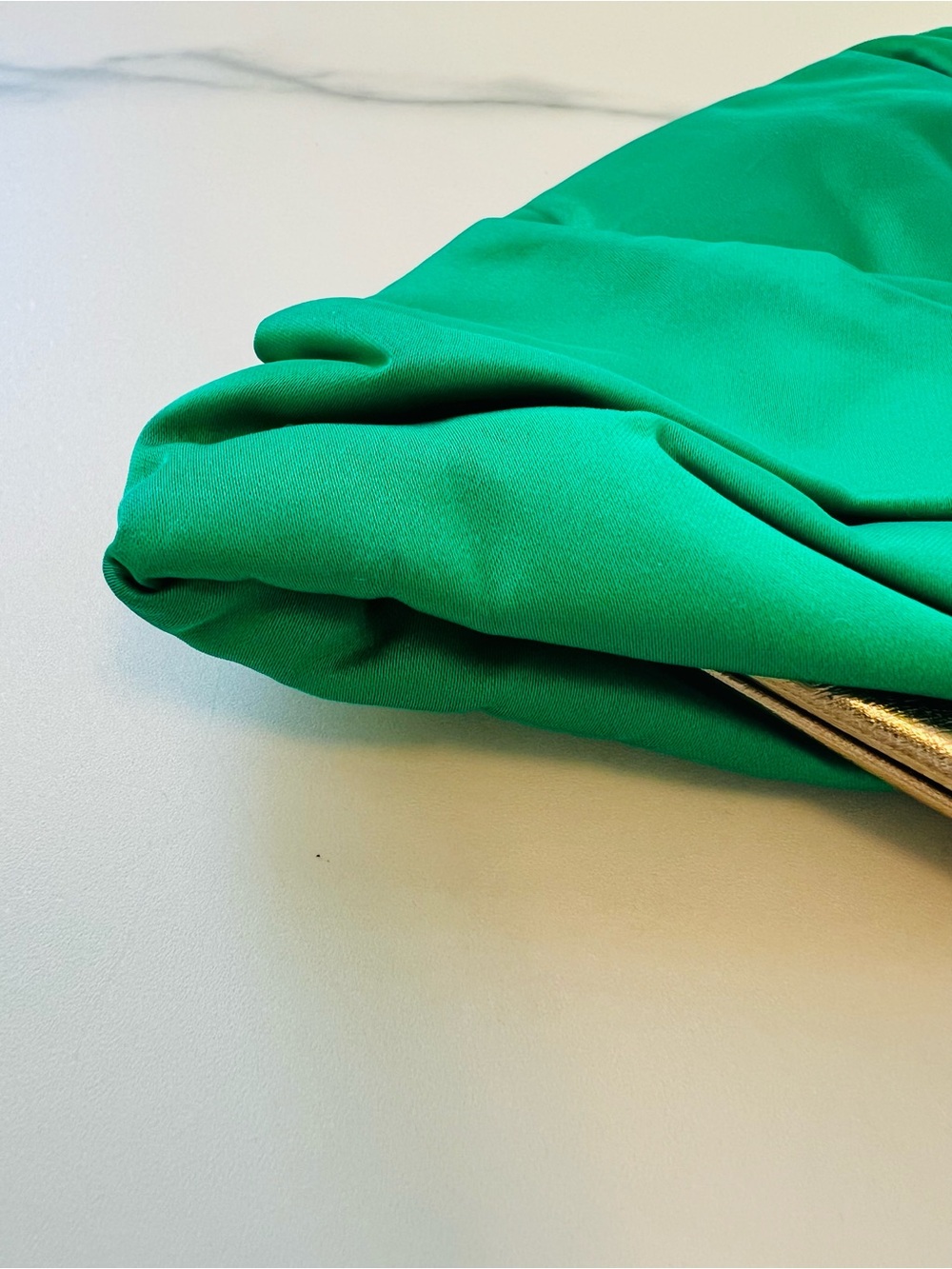 Vintage Emerald Green Textile Evening Clutch Bag 1960s - Picture 13 of 16